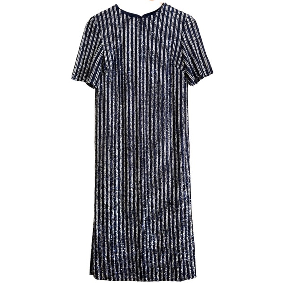 ANTHROPOLOGIE Flat White Sequins Bling Cocktail Party A-Line Dress Size XXS NWT - Picture 8 of 13